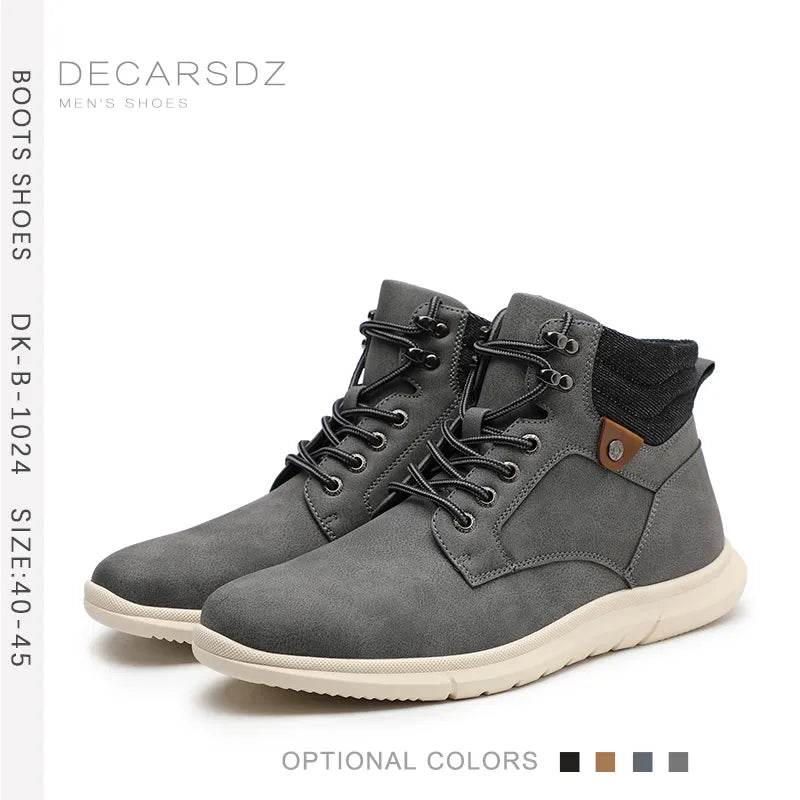 Casual Boots Lace-up Classic Original Leather Fashion Walking Shoes Men Boots - Tamnz