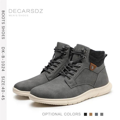 Casual Boots Lace-up Classic Original Leather Fashion Walking Shoes Men Boots - Tamnz