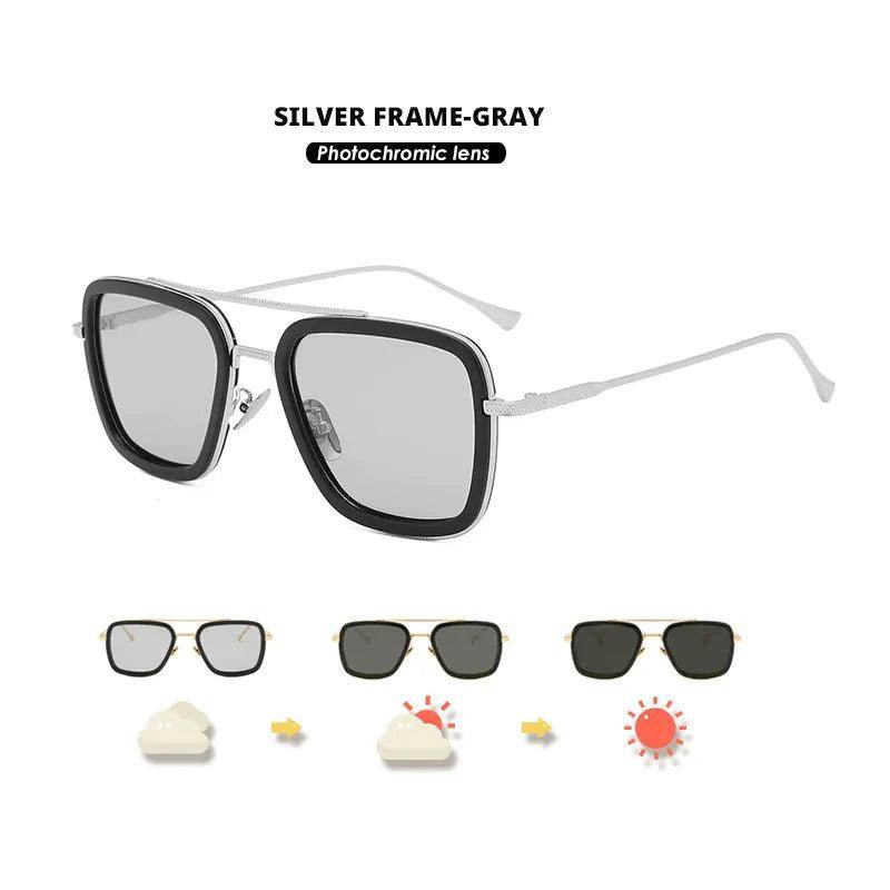 Square Sunglasses Photochromic Polarized Glasses - Tamnz