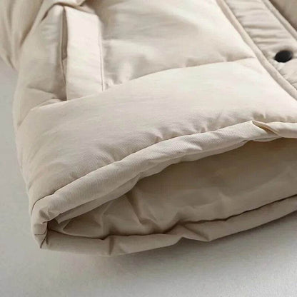 Autumn Winter Women Solid Loose Vest Drawstring Stand Collar Long Vest Jacket Cotton Padded Women Windproof Warm Waistcoat - Tamnz