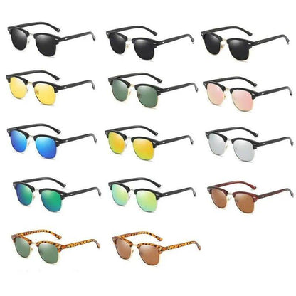 Classic Semi-Rimless Polarized Sunglasses Men's Women Square - Tamnz