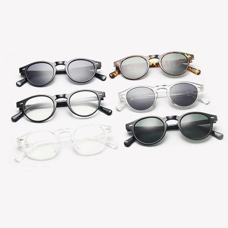 Small Frame Sunglasses Vintage Round Men/women Luxury Designer - Tamnz