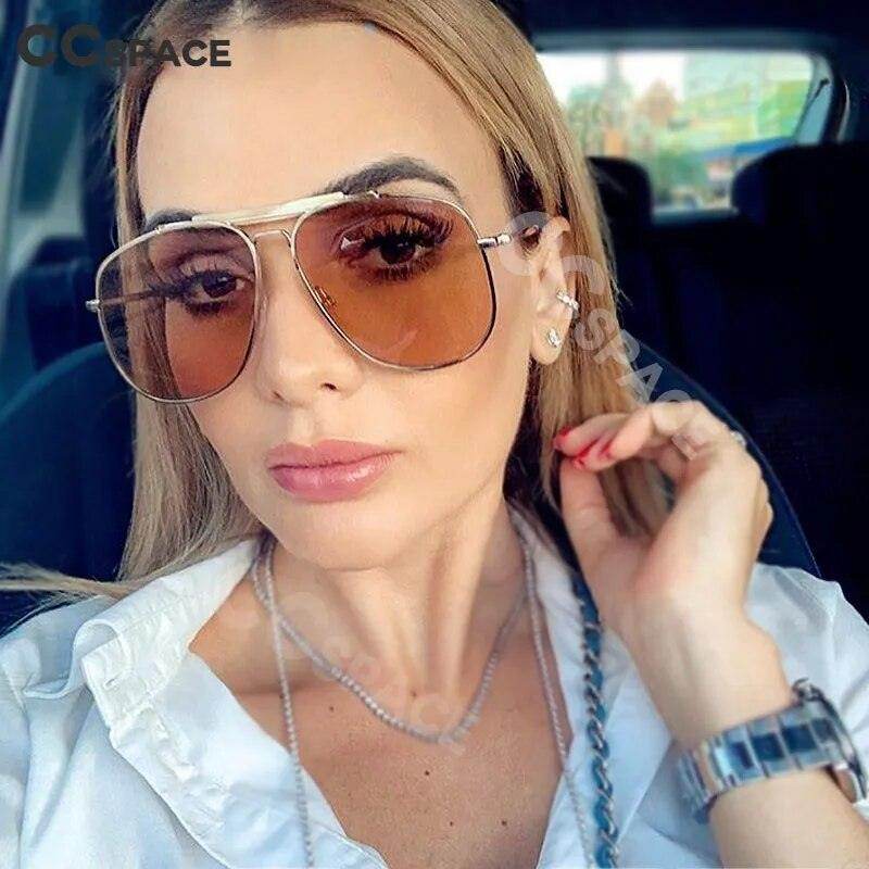 Retro Pilot Sunglasses Men Women 2019 Fashion Shades UV400 Vintage Glasses - Tamnz