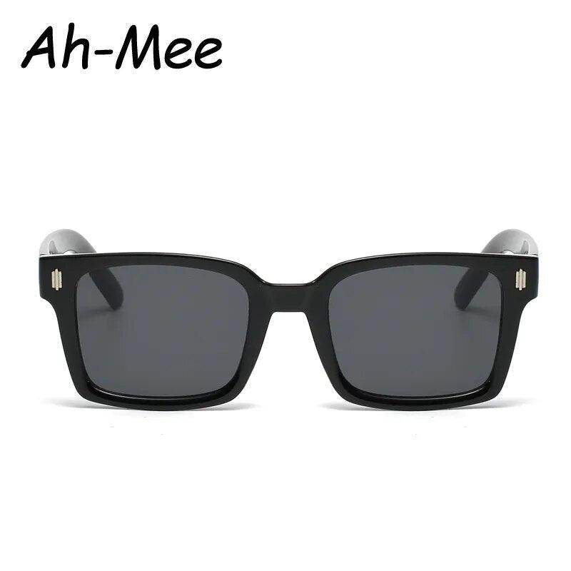 Retro Square Black Lens Sunglasses Women Luxury Brand Designer Fashion Rectangle Eyewear - Tamnz