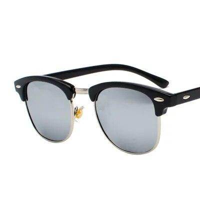 Classic Semi-Rimless Polarized Sunglasses Men's Women Square - Tamnz
