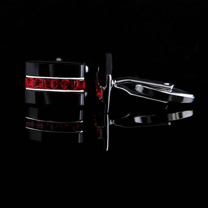 Jewelry fashion shirt cufflink for mens gift Brand cuff button Red Crystal cuff link High Quality abotoaduras guests - Tamnz