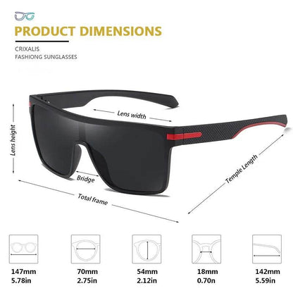 Fashion Polarized Sunglasses For Men Square Oversized Anti Glare Driver Mirror Sun Glasses - Tamnz