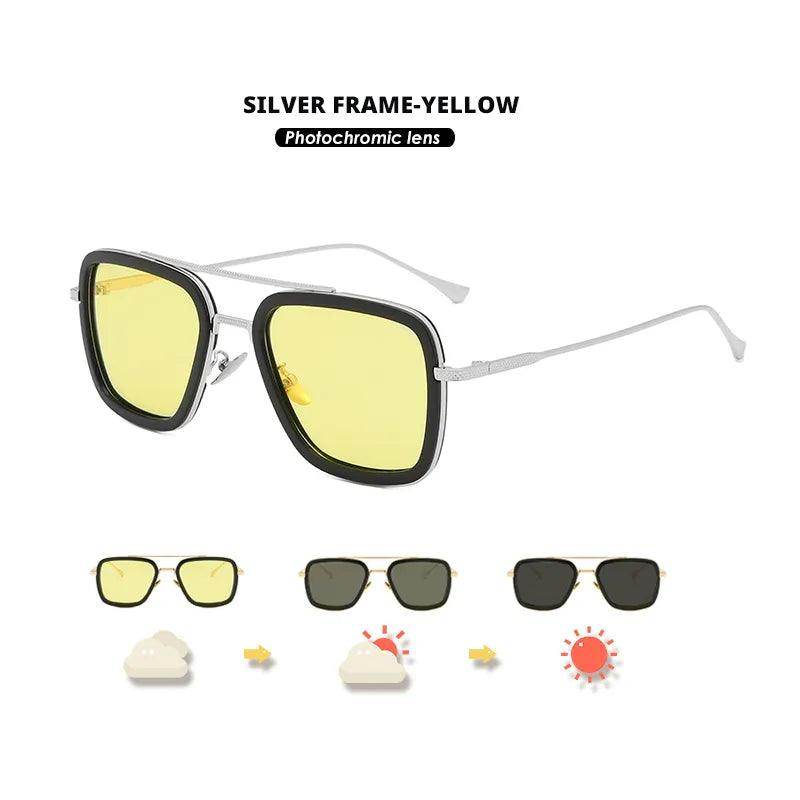 Square Sunglasses Photochromic Polarized Glasses - Tamnz