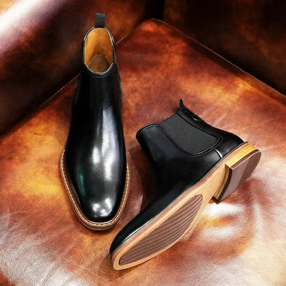 Men's Chelsea Boots Work shoes Genuine Cow Leather Handmade For Formal Dress Shoes - Tamnz