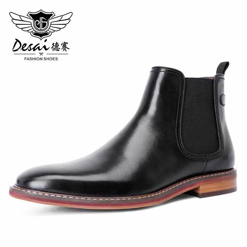Men's Chelsea Boots Work shoes Genuine Cow Leather Handmade For Formal Dress Shoes - Tamnz