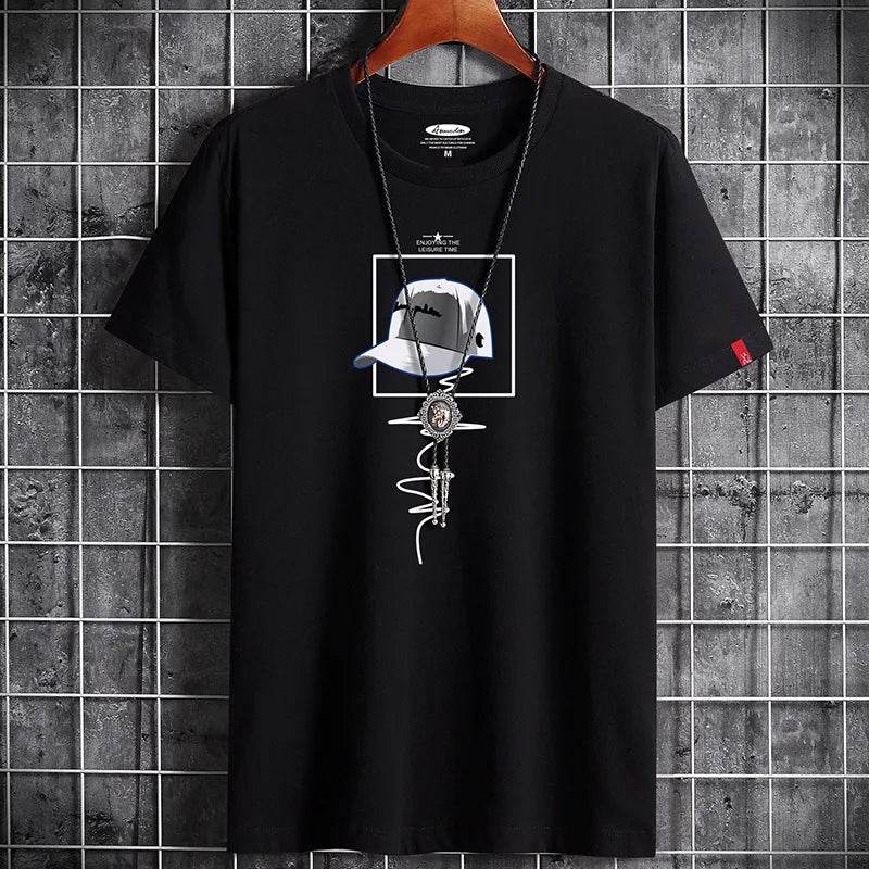 Clothing Fitness White O Neck Anime Man T-shirt For Male Oversized T-shirts Goth Punk - Tamnz