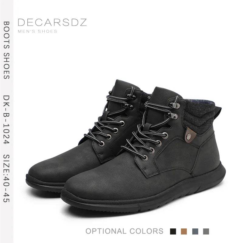 Casual Boots Lace-up Classic Original Leather Fashion Walking Shoes Men Boots - Tamnz
