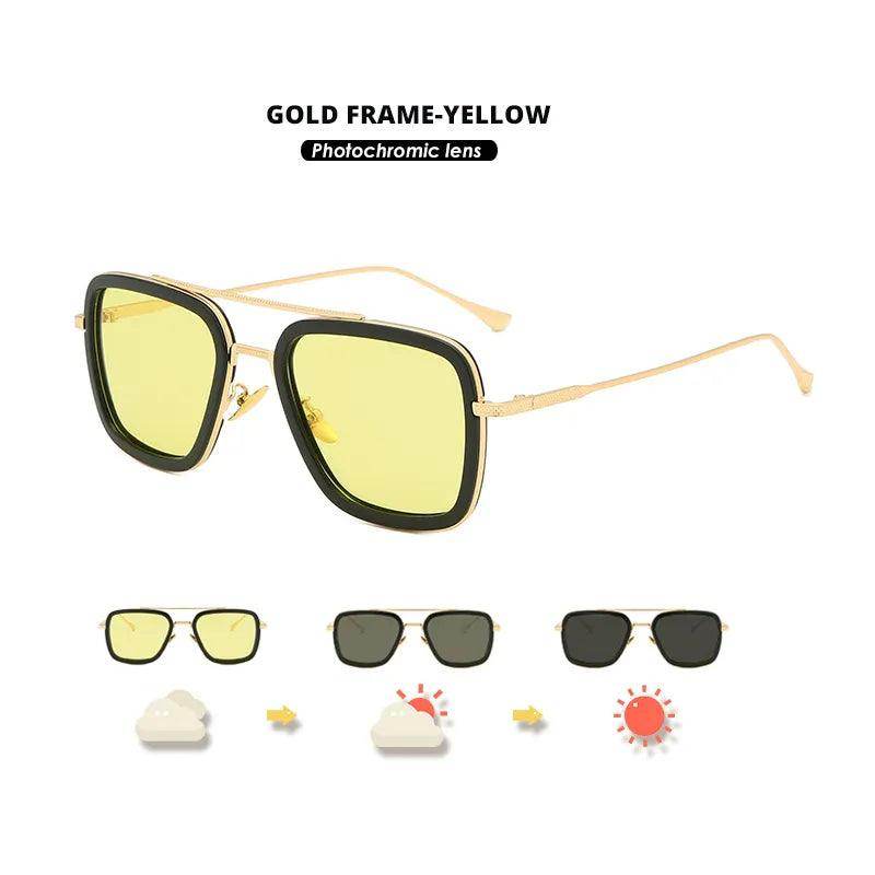 Square Sunglasses Photochromic Polarized Glasses - Tamnz