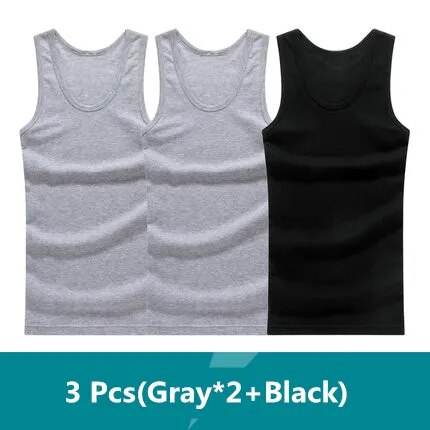 Cotton Solid Seamless Underwear Mens Sleeveless Tank Vest Comfortable Undershirts - Tamnz