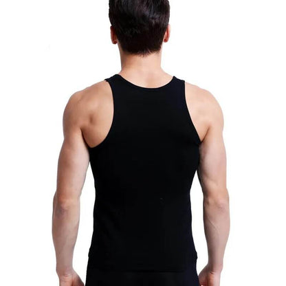 Cotton Solid Seamless Underwear Mens Sleeveless Tank Vest Comfortable Undershirts - Tamnz