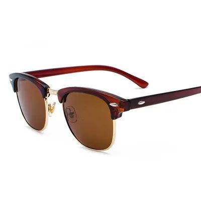 Classic Semi-Rimless Polarized Sunglasses Men's Women Square - Tamnz