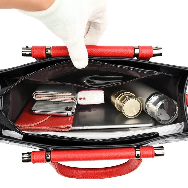 Luxury Designer Handbags Women's Large Capacity Letter Imprint Design Shoulder Bag Contrast Colored Ladies Crossbody Bags - Tamnz