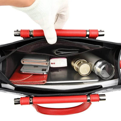 Luxury Designer Handbags Women's Large Capacity Letter Imprint Design Shoulder Bag Contrast Colored Ladies Crossbody Bags - Tamnz