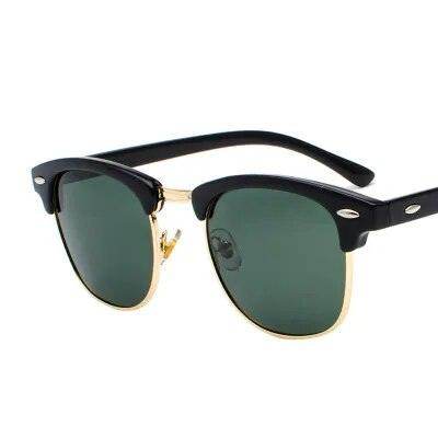 Classic Semi-Rimless Polarized Sunglasses Men's Women Square - Tamnz