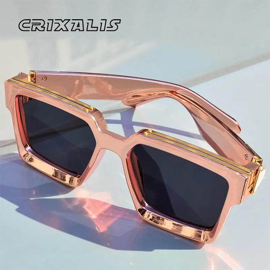 Fashion Steampunk Sunglasses 21 Colors Luxury Brand Square Anti-glare Driving Shades - Tamnz