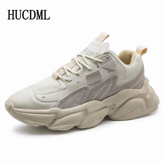 Men Casual Shoes Chunky Sneakers Height Increasing Shoes Thick Sole Male Footwear - Tamnz