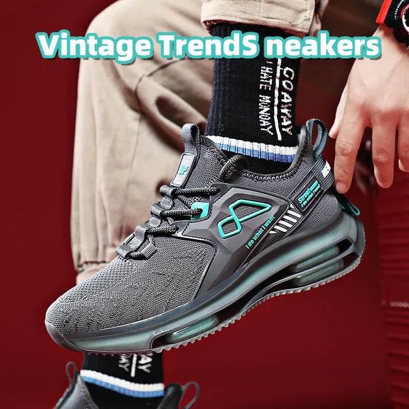 Men's Casual Sneakers Mesh Breathable Running Shoes Comfortable Blade Air Cushion - Tamnz