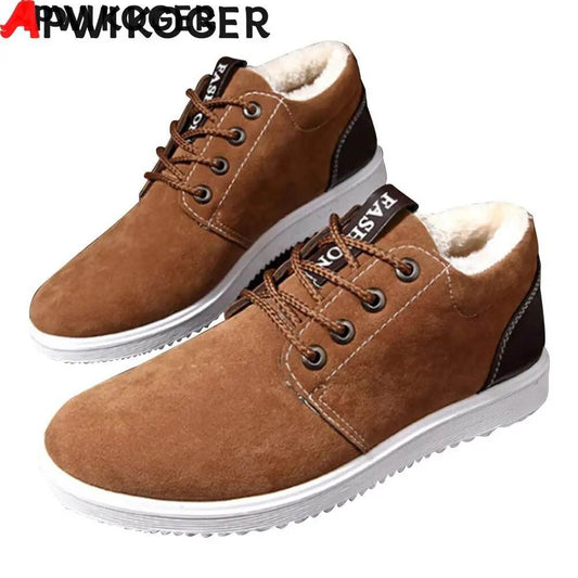 Men Shoes Warm Snow Boots Winter Botines Light Sneakers New Thicken Plush Male Hiking - Tamnz