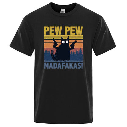  Pew Pew Madafakas Funny Cat T-Shirt