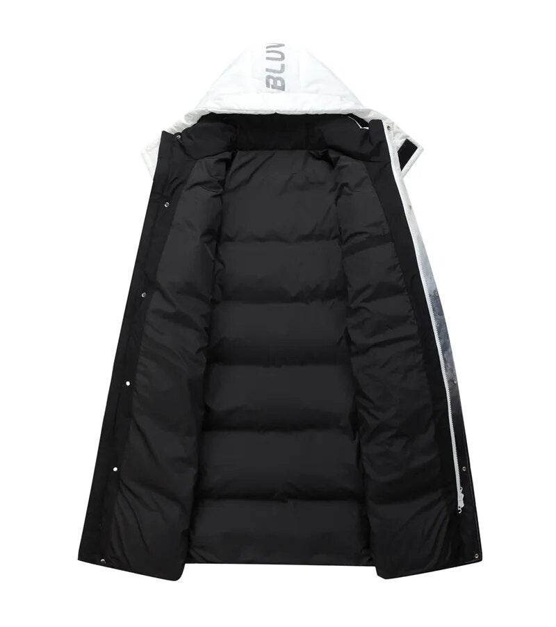 Winter Men's Jacket Long Down Jacket Hood Windproof - Tamnz