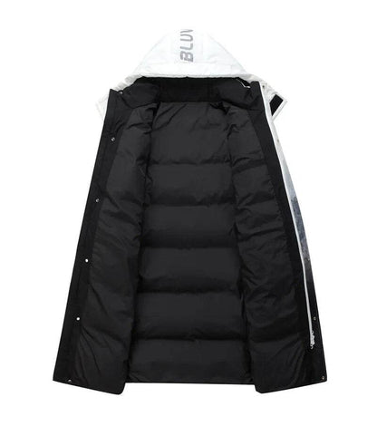 Winter Men's Jacket Long Down Jacket Hood Windproof - Tamnz
