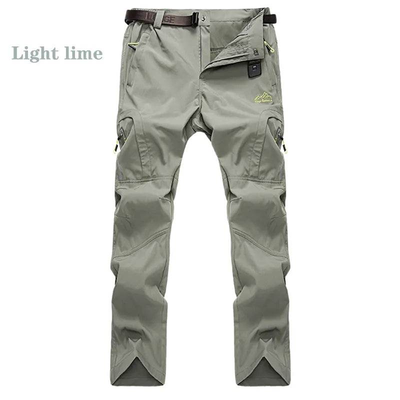 5XL Men's Outdoor Hiking Pants With Belt Quick-drying Waterproof Multi-pocket Light Tactical Utility Fishing Travel Cargo Pants - Tamnz