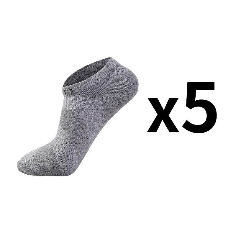 5 Pairs Men Ankle Socks Breathable Cotton Sports Mesh Casual Athletic Summer Thin Cut - Tamnz