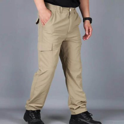 Straight Wear Resistant Solid Color Waterproof Men Pants for Outdoor Sports - Tamnz
