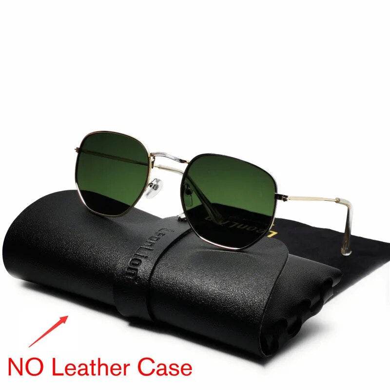 Metal Vintage Polygon Sunglasses Luxury Brand Shades Designer - Tamnz