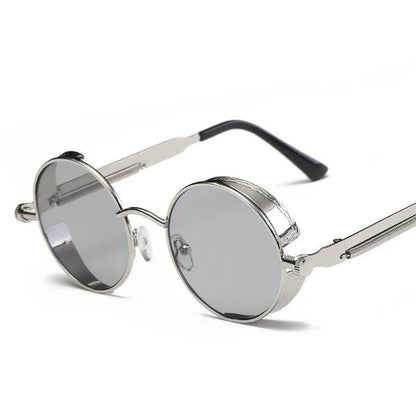 Metal Steam Punk Style Sun Glasses Steampunk Fashion Men Retro Round Sunglasses - Tamnz