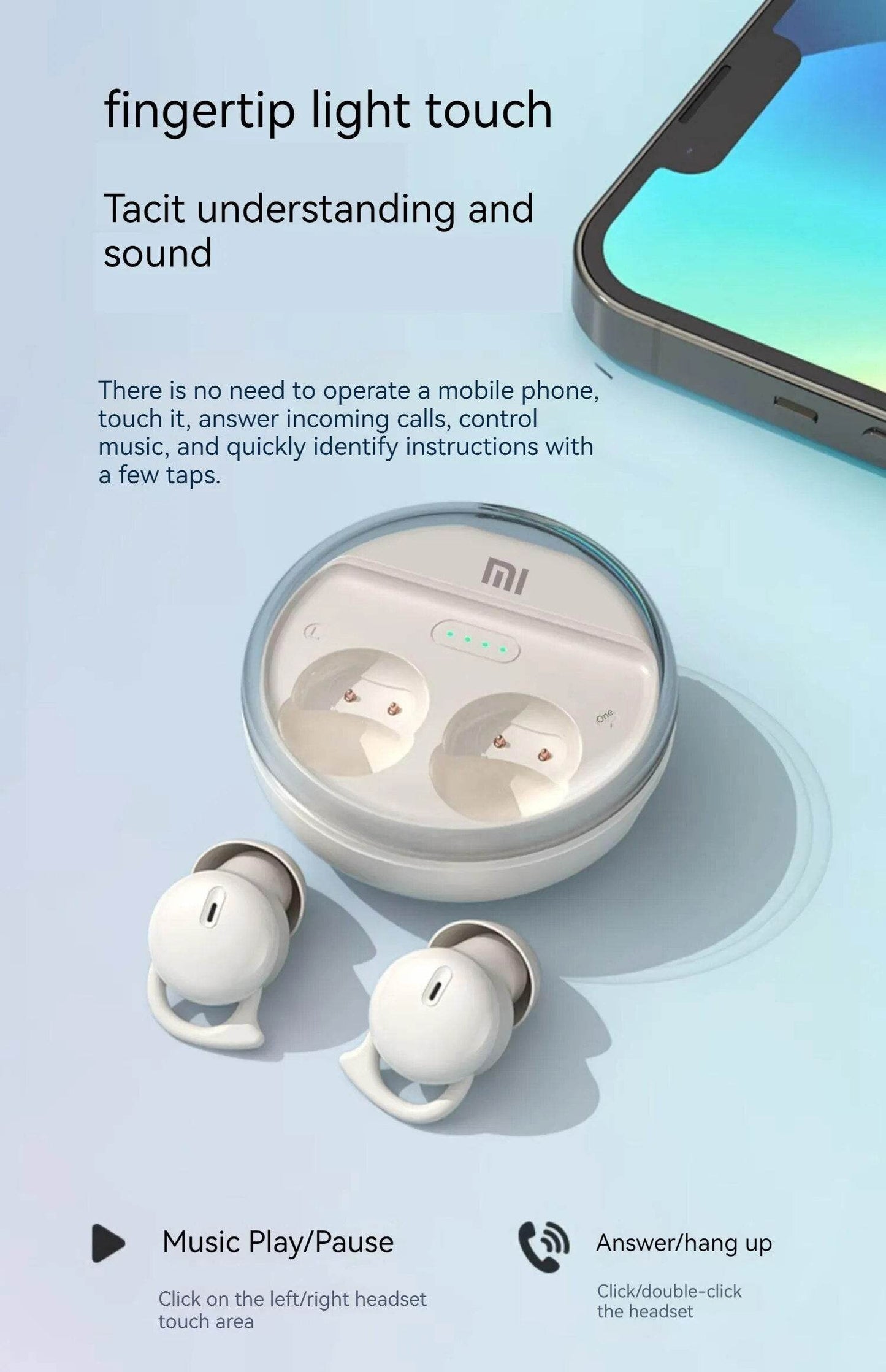 Xiaomi Q26 Headphones Bluetooth 5.3 Sleeping Headphones Wireless Earbuds Invisible Comfortable Noise Canceling Headphones - Tamnz