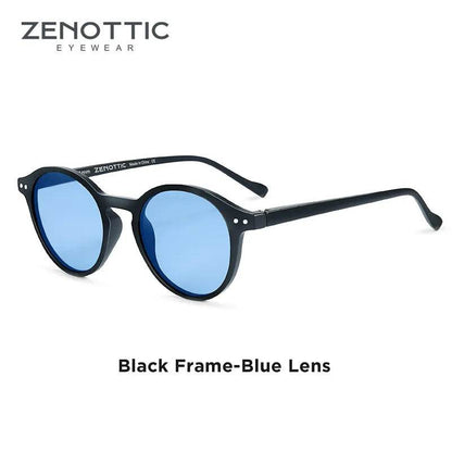 Retro Polarized Sunglasses Men Women Vintage Small Round Frame Polaroid Lens UV400 Goggles Shades - Tamnz