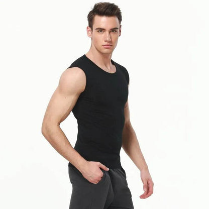 Men Vest Pure Cotton Bodybuilding Motion Outerwear Sweatshirt Undershirt - Tamnz