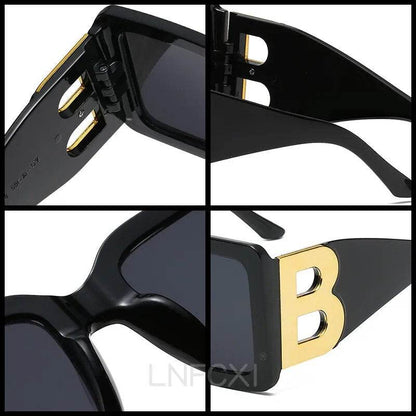 Oversized The Letter B Square Luxury Trend Sunglasses Women Men Retro Rectangle Sunglasses Gafas De Sol - Tamnz