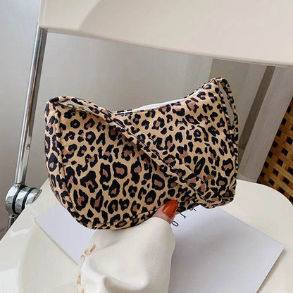 Animal Pattern Print Canvas Shoulder Underarm Bag Vintage Ladies Small Purse Handbags Casual All-match Fashion Women Square Bags - Tamnz