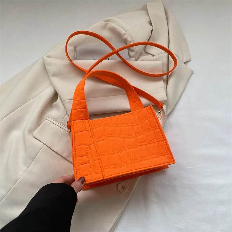 New Messenger Shoulder Shopping Bag Solid Color Felt Women Luxury Designer Handbag Casual Crossbody Bags for Women Simple - Tamnz