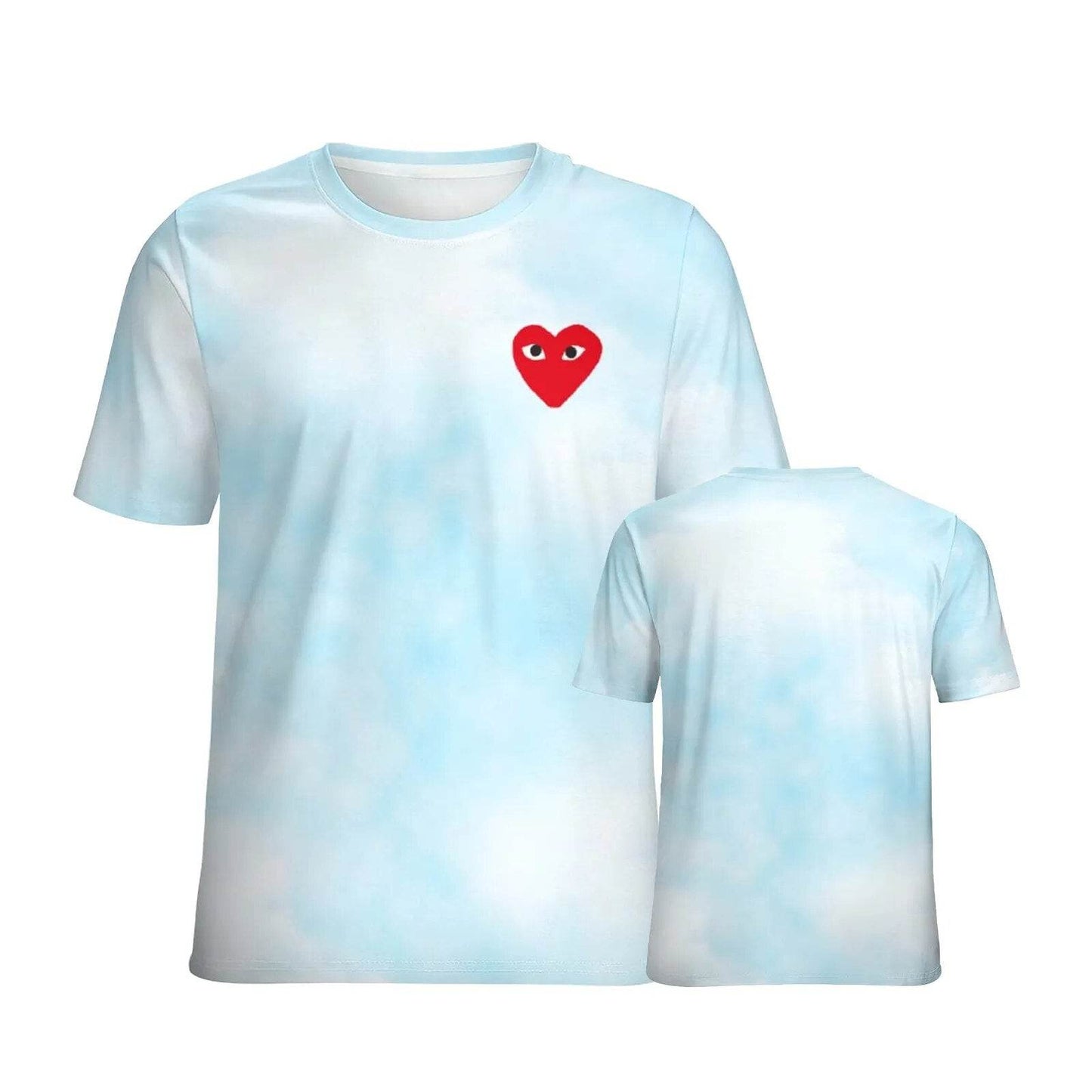 Japanese Designer Brand Y2k Harajuku Red Heart Kawakubo T-shirt Couple Fashion Short sleeve Casual Loose Top Clothes - Tamnz