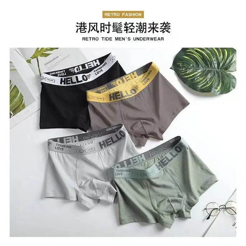 Men's Underwear Men Wholesale Large Size Mid-waist Antibacterial Breathable Comfortable Cotton Boxer Shorts Head Men - Tamnz