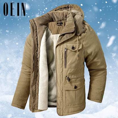 Winter Thick Jacket Men Outdoor Parka Coat Fur Linner Warm Cargo Jackets Male Windbreaker Outwear Parkas Military Army Overcoats - Tamnz