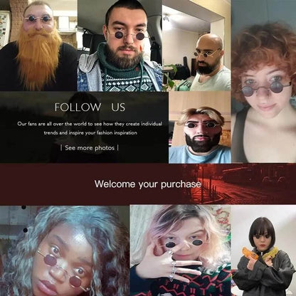 Punk Round Retro Shades For Men And Women Ultra Small Frame Hip Hop Style - Tamnz