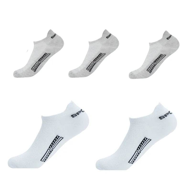 5 Pairs Men Ankle Socks Breathable Cotton Sports Mesh Casual Athletic Summer Thin Cut - Tamnz