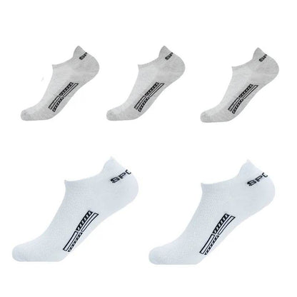 5 Pairs Men Ankle Socks Breathable Cotton Sports Mesh Casual Athletic Summer Thin Cut - Tamnz