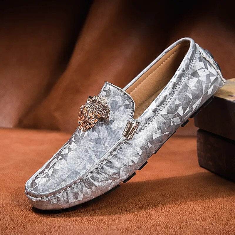 Leather Shoes Snake Pea Shoes Spring Summer Leather Ladies Moccasin Loafers - Tamnz