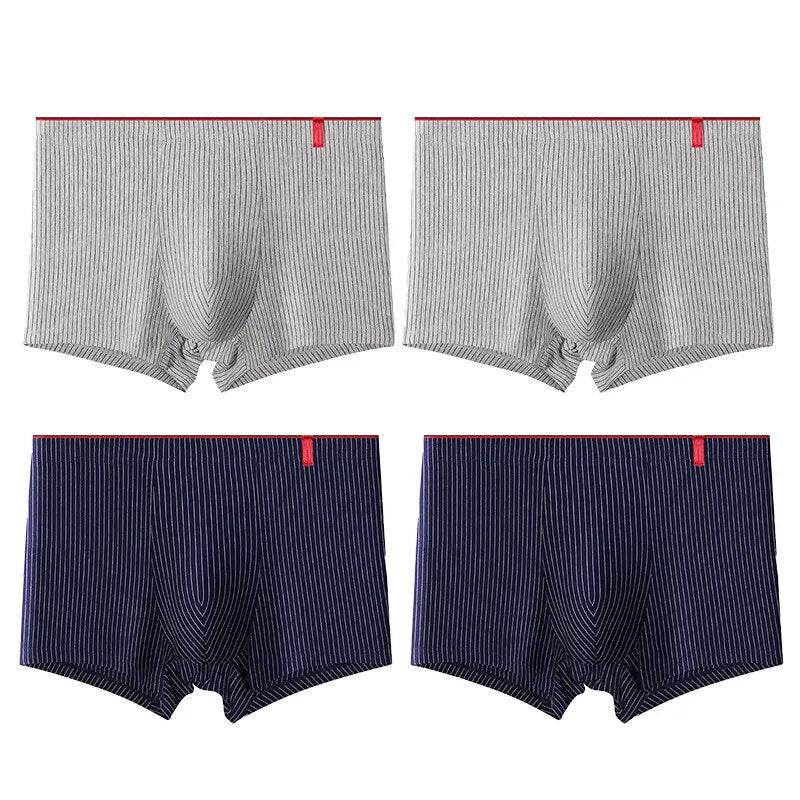4 Pcs Boxer Men Sexy Stripe Panties Underwear Sexy Knickers for Men Underpants Shorts Fashion Under Wear Lingerie Boxers Briefs - Tamnz
