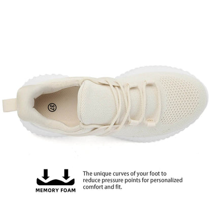 Womens Athletic Walking Shoes - Memory Foam Lightweight Tennis Sports Shoes Gym Jogging Slip On Running Sneakers - Tamnz